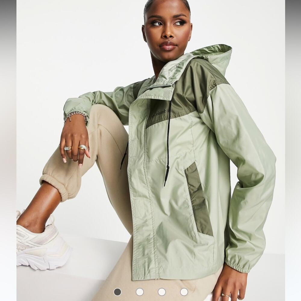 NEW Columbia Flash Challenger windbreaker jacket in khaki green small